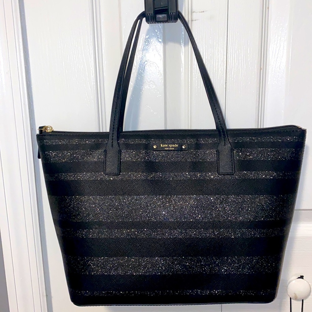 Black Kate Spade purse with sparkles
